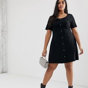 Asos curve short sleeve ribbed dress.